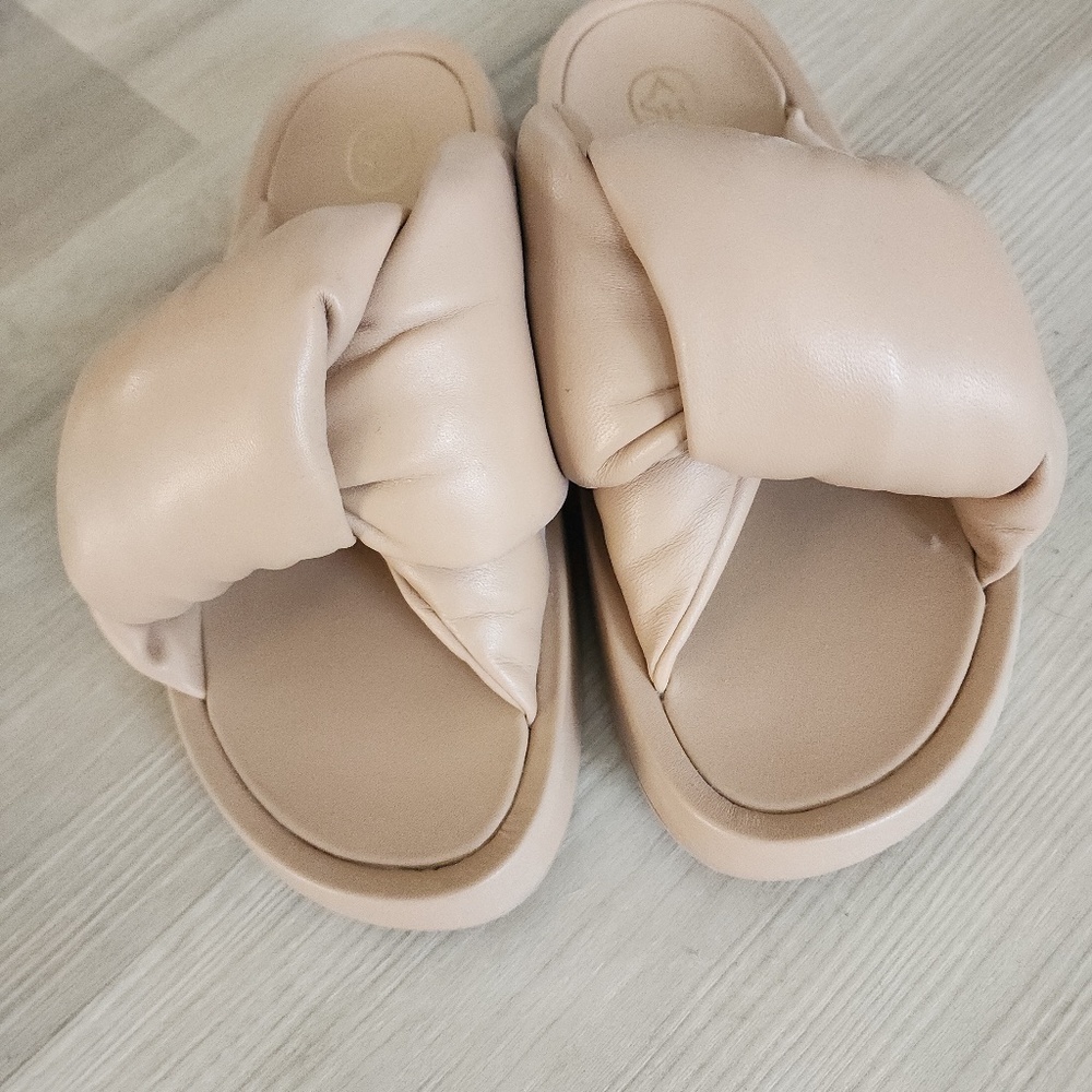 Ash Chunky Leather Platform Slide - image 1